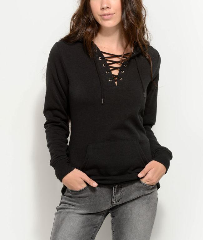 black lace hoodie