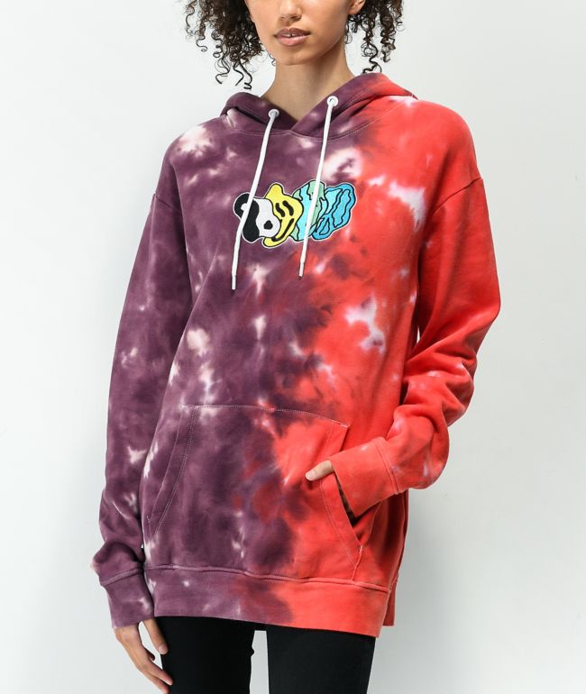 Empyre Jasmine Yin Yang Red & Purple Tie Dye Hoodie