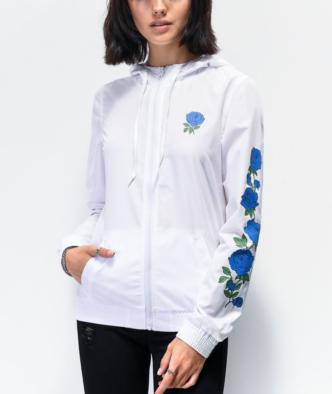 white jacket with rose
