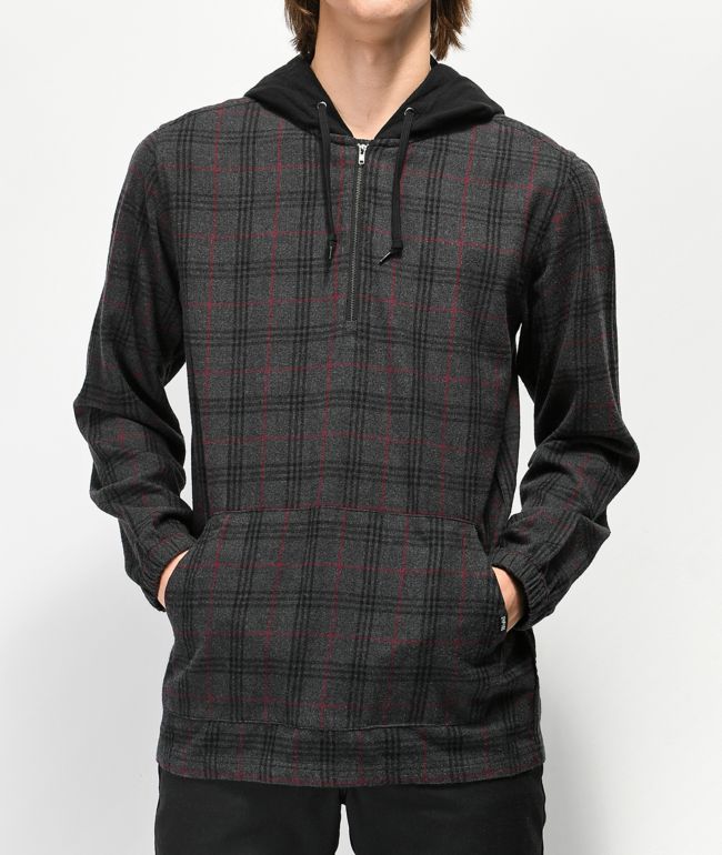 flannel half zip pullover