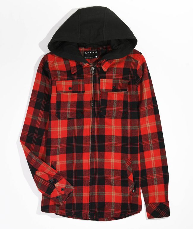 Empyre Kids Chancer Red Hooded Flannel Shirt 