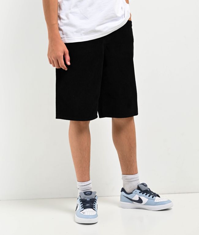 Empyre Kids Loose Fit Black Corduroy Skate Shorts