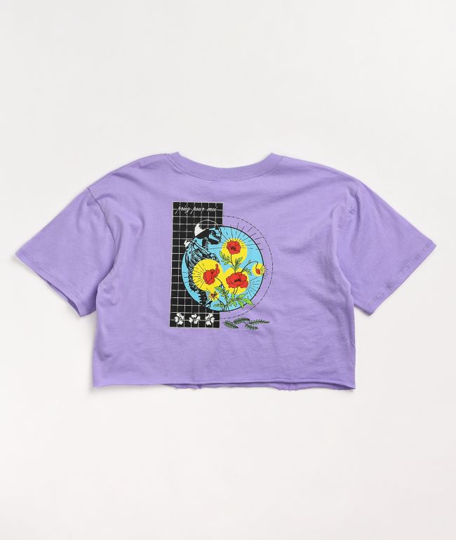 Empyre Kipsy Flower Purple Crop T-Shirt