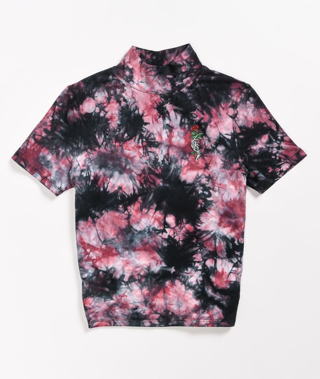 Empyre Kirbella Red Black Mock Neck Crop Top Zumiez