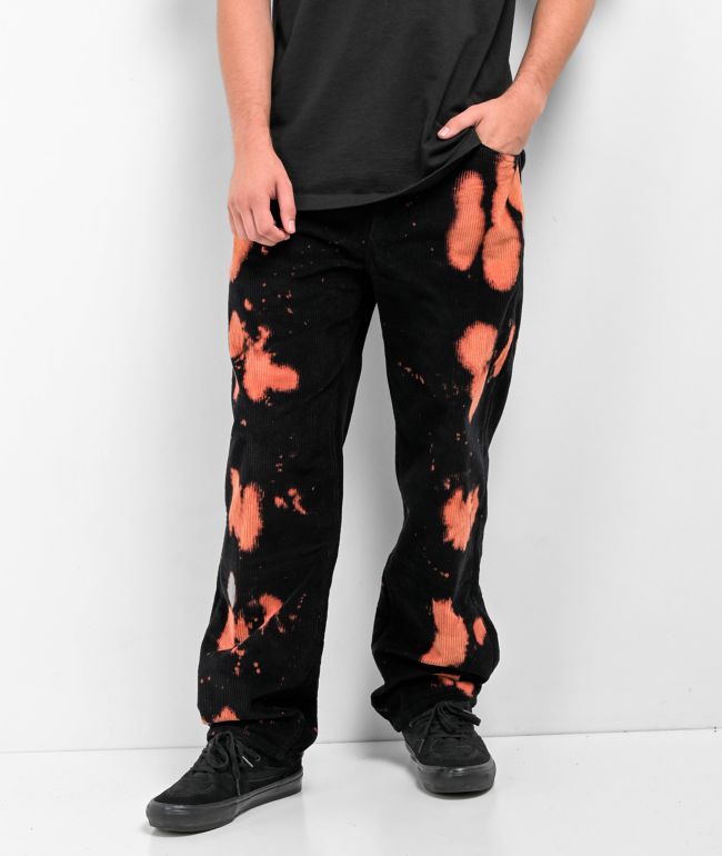 Empyre Loose Fit Bleached Black Corduroy Skate Pants