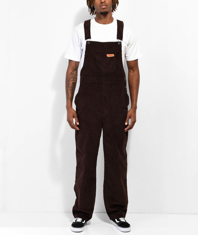 Empyre Loose Skate Brown Java Corduroy Overalls