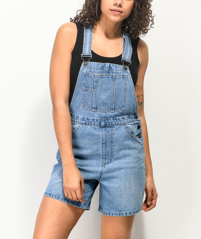 Light wash short overalls Clearance