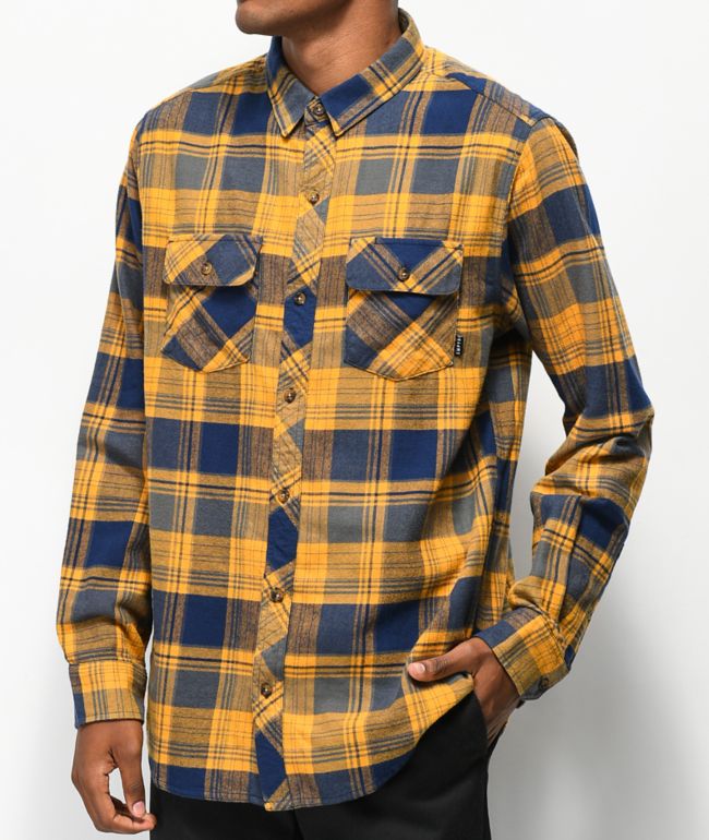Navy blue and yellow flannel clearance
