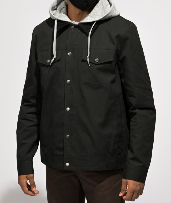 Empyre Pledge Black Hooded Denim Jacket
