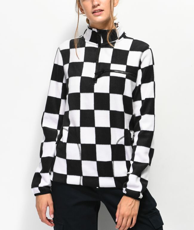 checkered fleece jacket