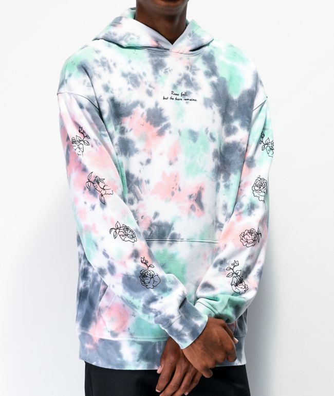 pink tie dye hoodie mens