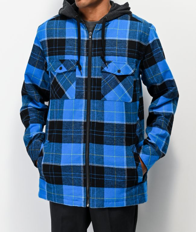 Empyre Retreat Blue Hooded Flannel