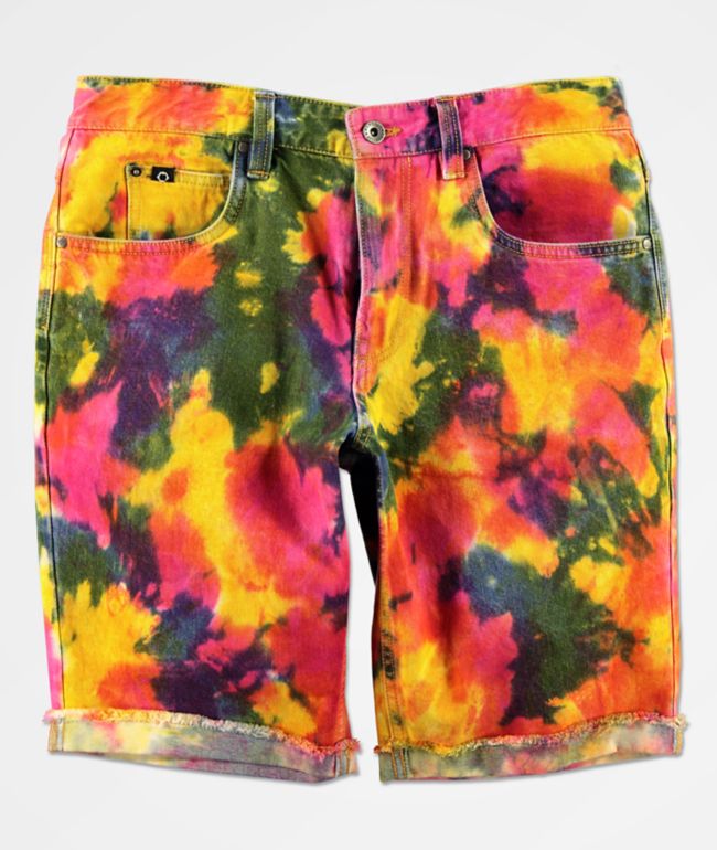 استهداف tie dye shorts jeans 