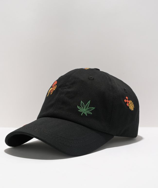 Empyre Roots Embroidered Black Strapback Hat