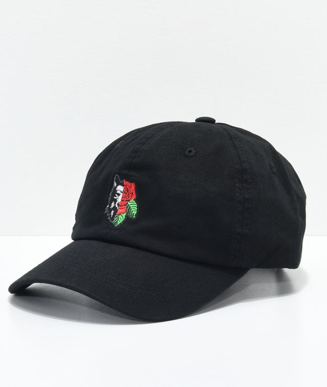 Empyre Rose Wolf Black Dad Hat