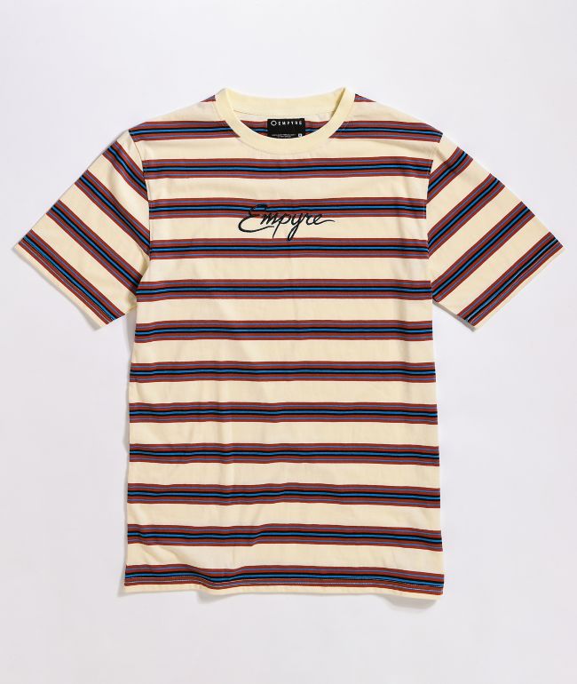 Empyre Script Stripe Cream T-Shirt