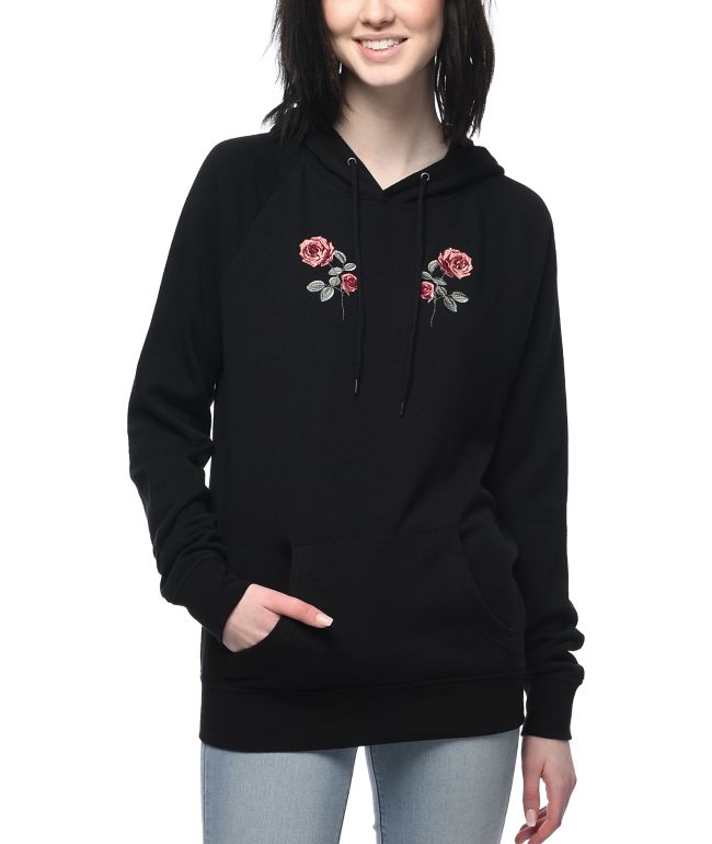 hoodie with embroidered rose