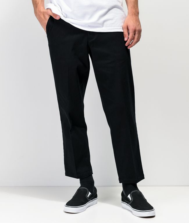 Solid Charcoal Black Chinos Stretchable Trousers