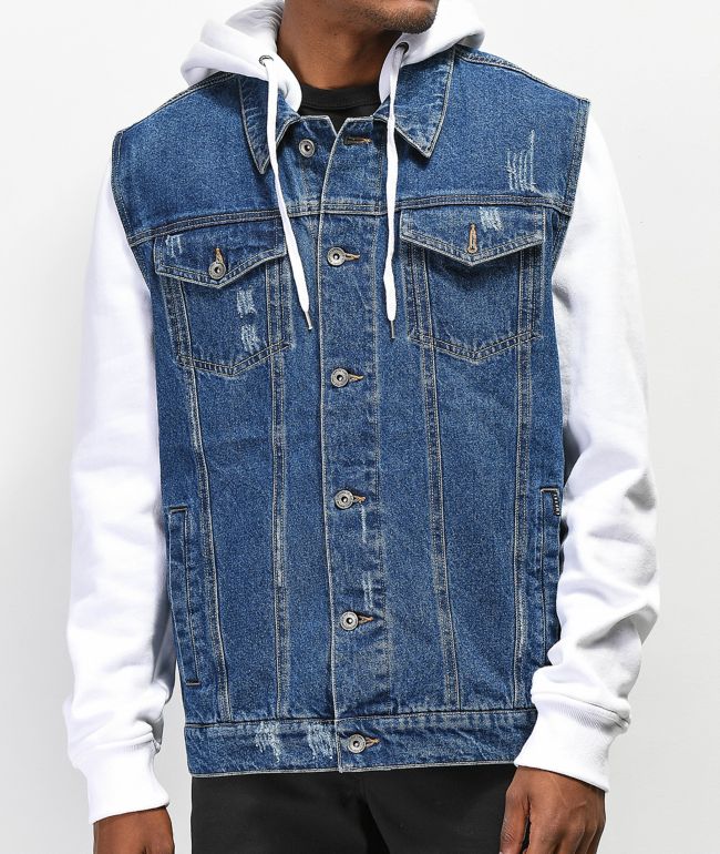 jean jacket with white collar