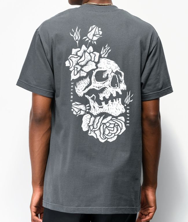 Empyre Skully Rose camiseta de color carbón