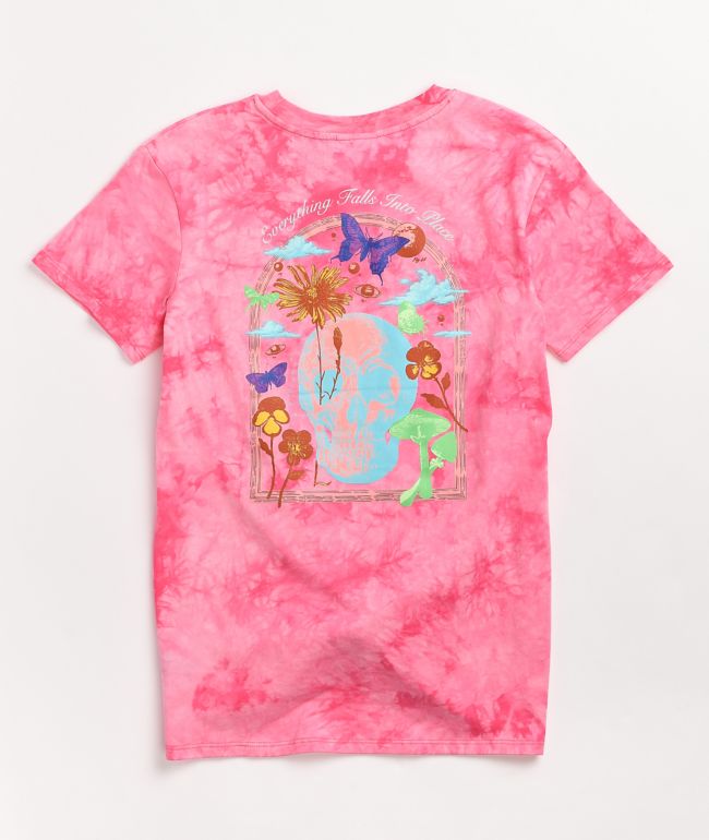 Empyre Sloane Skull Garden Pink Tie Front T-Shirt