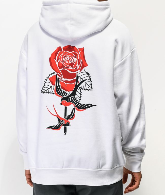 Empyre Swallows & Roses White Hoodie