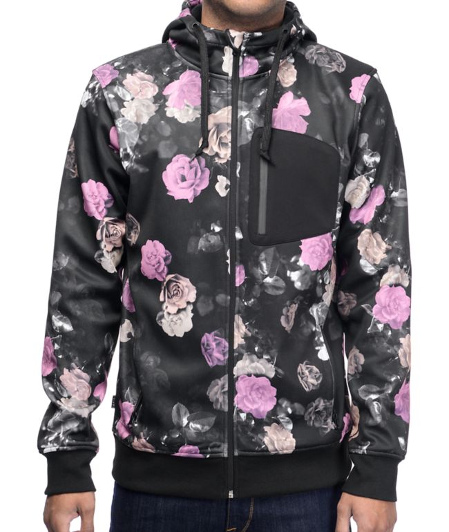 floral hoodie zip up