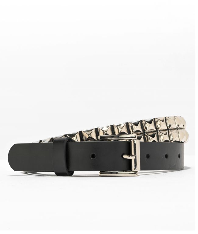 Empyre Val Black & Silver Studded Belt