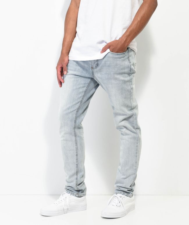 Empyre Verge Tapered Aged Light Wash Skinny Jeans 