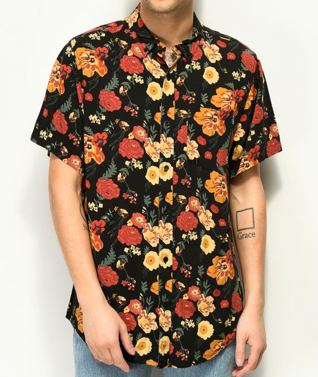 Floral short sleeve button up