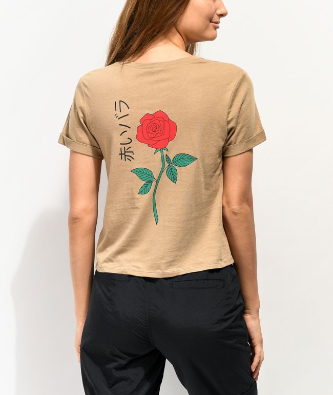 Empyre Yohanna Rose Kanji Khaki T-Shirt