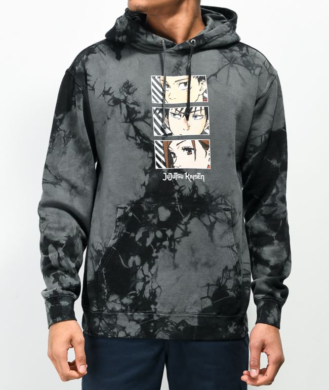 Episode x Jujutsu Kaisen Stacked Black Tie Dye Hoodie