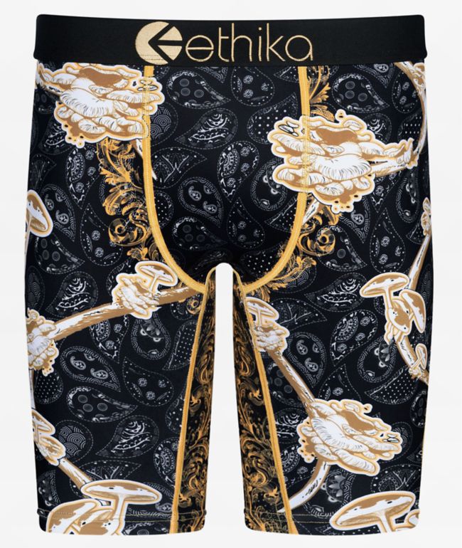 Ethika Golden Shroom Black Boxer Briefs