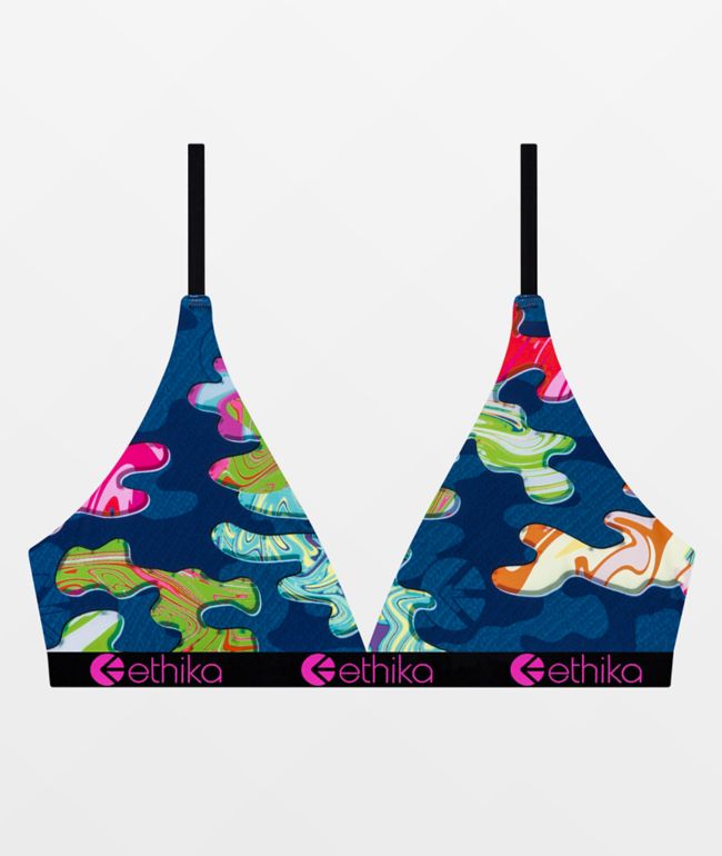 Ethika Trippy Bralette de seda en triángulo