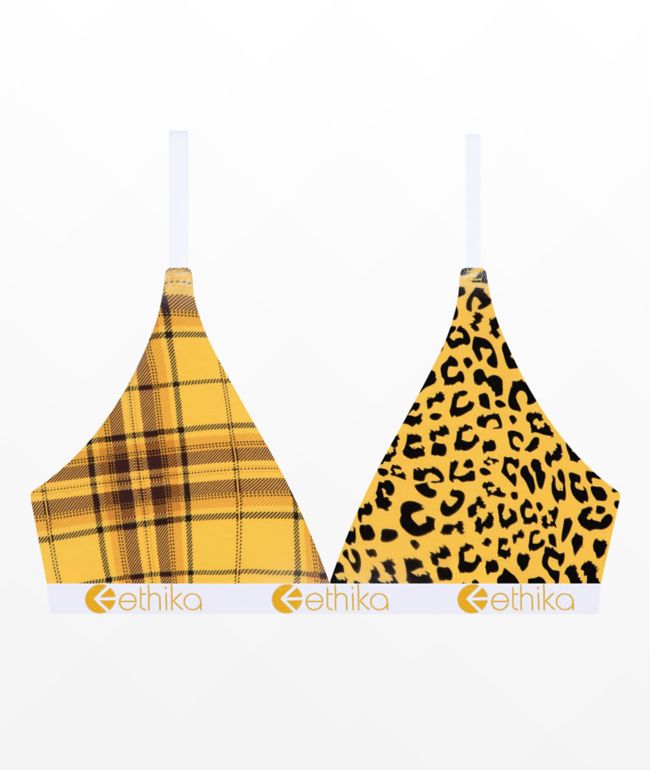 Ethika Wild Plaid Bralette triangular