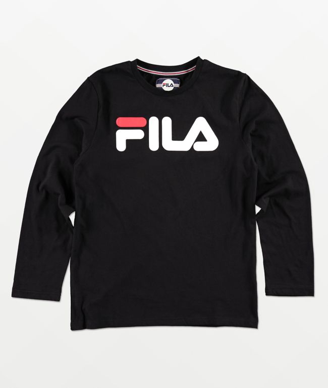 Arrangement Creed Sige FILA Boys Classic Logo Black Long Sleeve T-Shirt | Zumiez