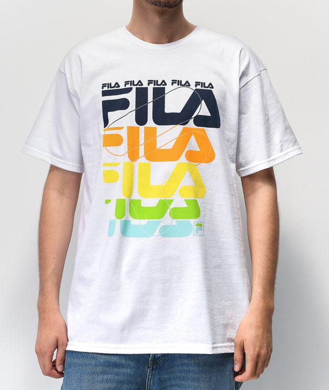 white fila shirt mens