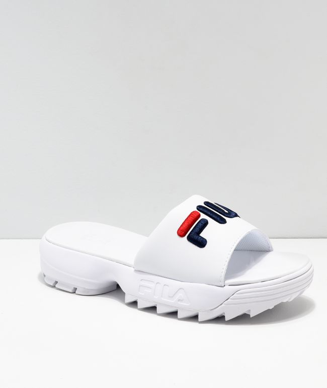 FILA Disruptor Bold White Slide Sandals 