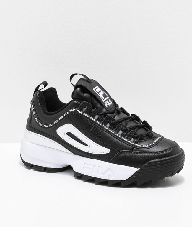 by Forberedelse Konsulat FILA Disruptor II Premium Black & White Leather Shoes | Zumiez