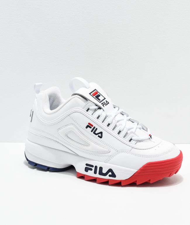 fila disruptor ii logo taping white shoes