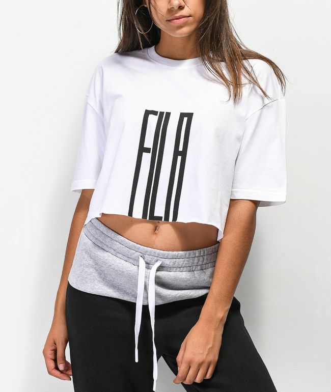 fila white crop top