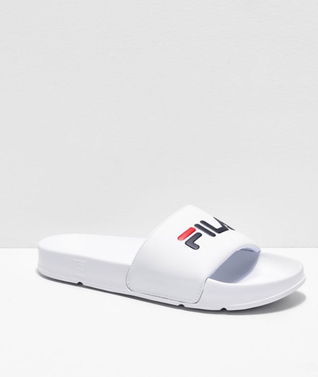 FILA Drifter White, Navy & Red Slide Sandals