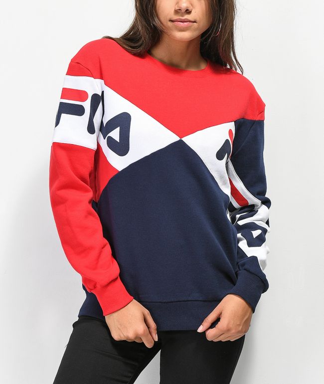 fila red and blue hoodie