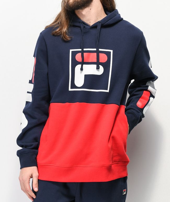 fila hoodie red white blue