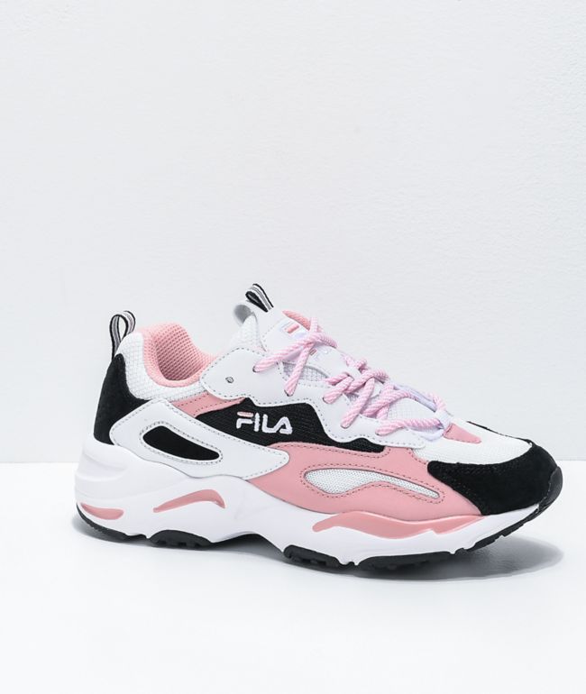 pink and black fila shoes