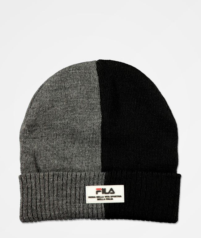 FILA Split Black & Dark Marble Grey Beanie