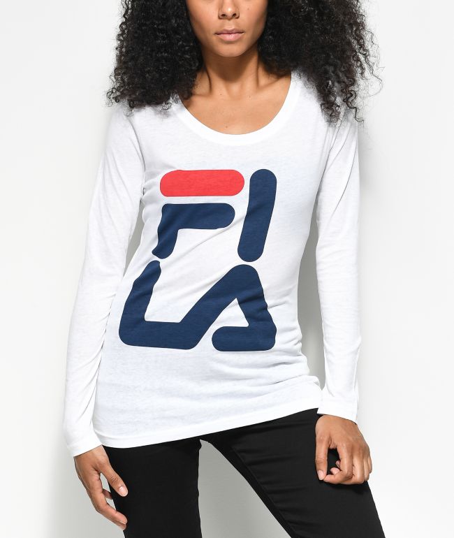 white fila shirt long sleeve