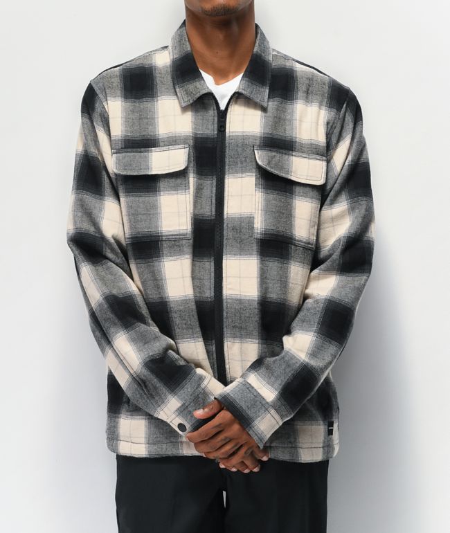zip flannel shirt jacket