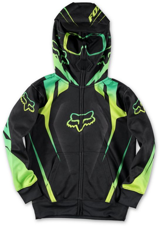 Fox Boys Vibron Black Full Zip Face Mask Hoodie Zumiez