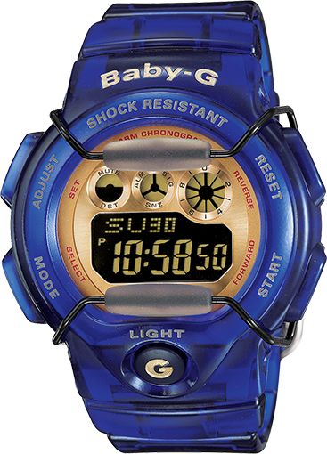 g shock transparent blue